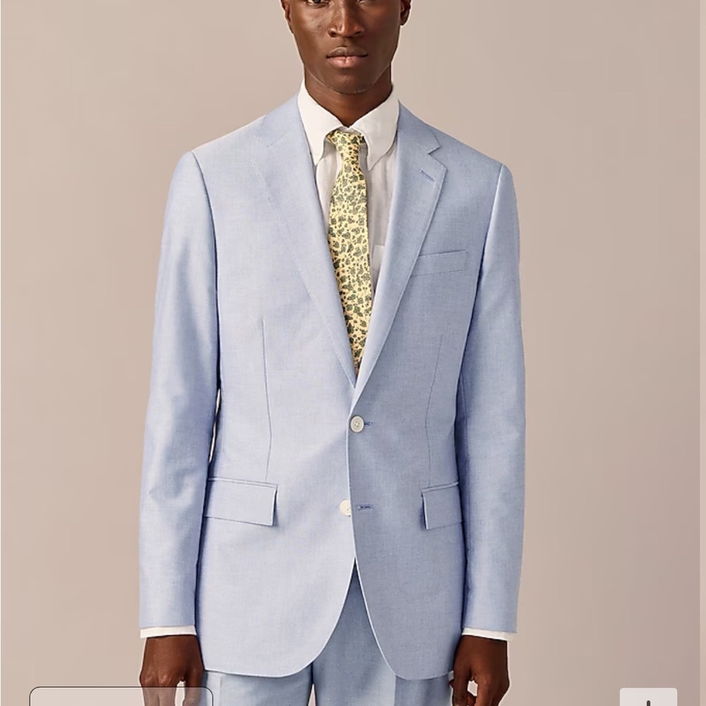J crew light blue Ludlow Slim-fit suit jacket in Portuguese cotton oxford